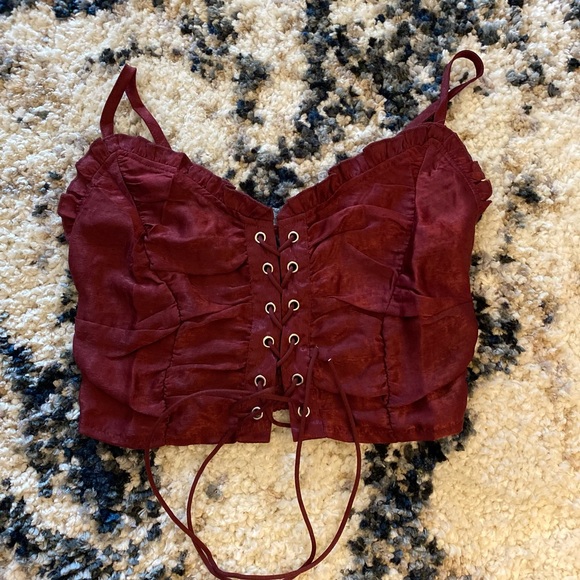 Small burgundy crop top. - Picture 1 of 1